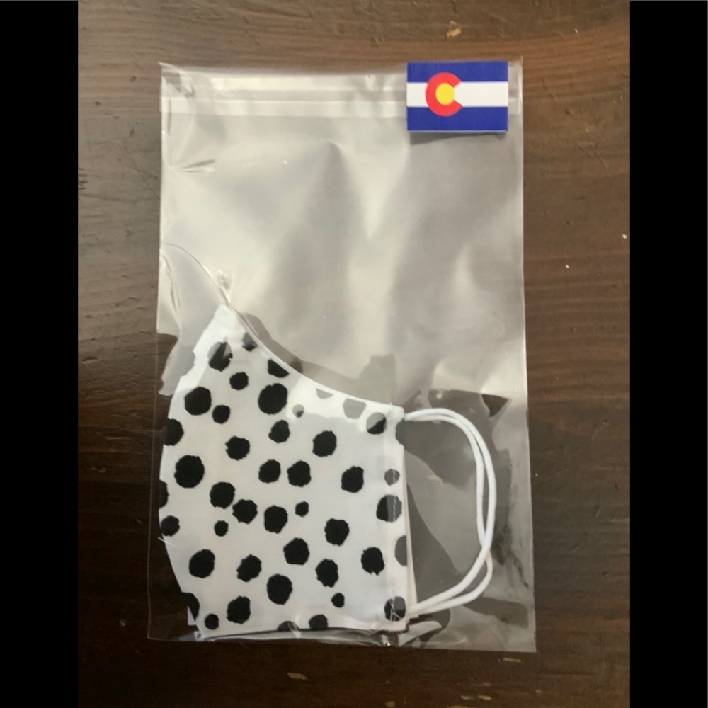 NWT Colorado made Dalmatian Animal Print mask